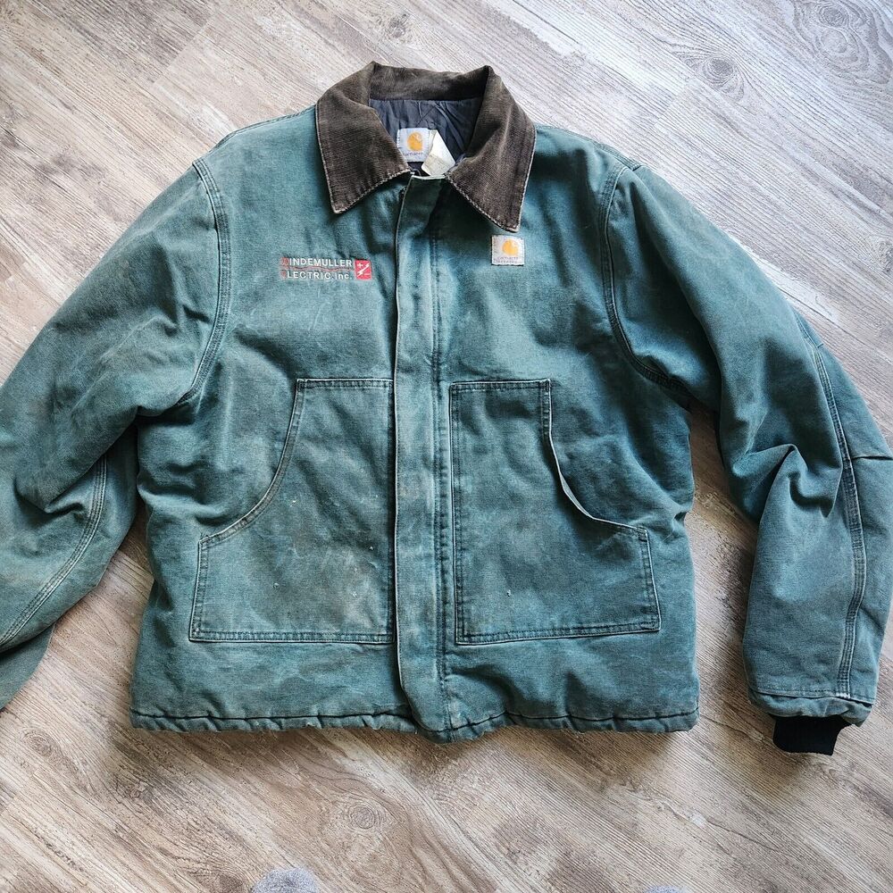 Carhartt Vintage 90s J22HTG Arctic Crop Jacket Green Distressed Men Size XL? USA